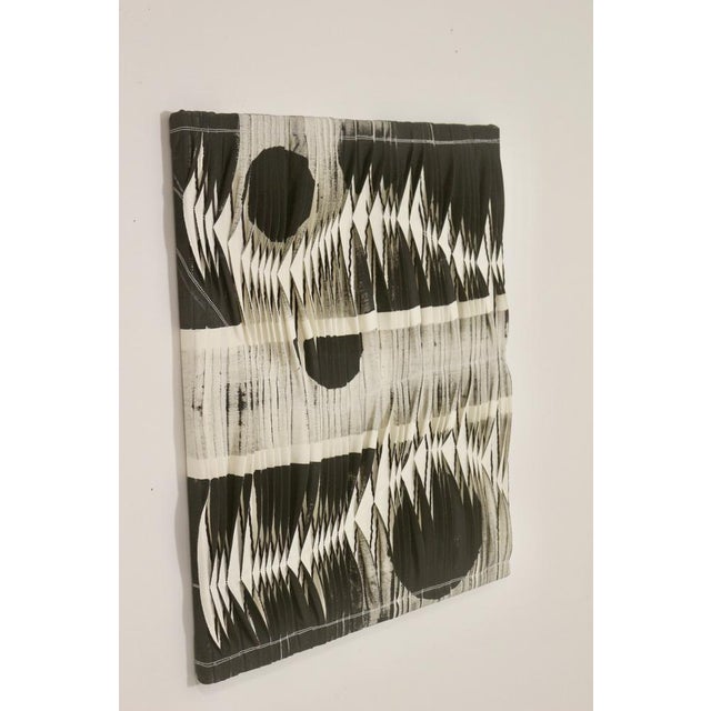 Textile Sculpture Board with Wave and Relief Effect in Charcoal Shades For Sale - Image 12 of 14