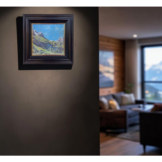 Mountain Landscape, 1950s, Oil Painting, Framed For Sale - Image 10 of 13