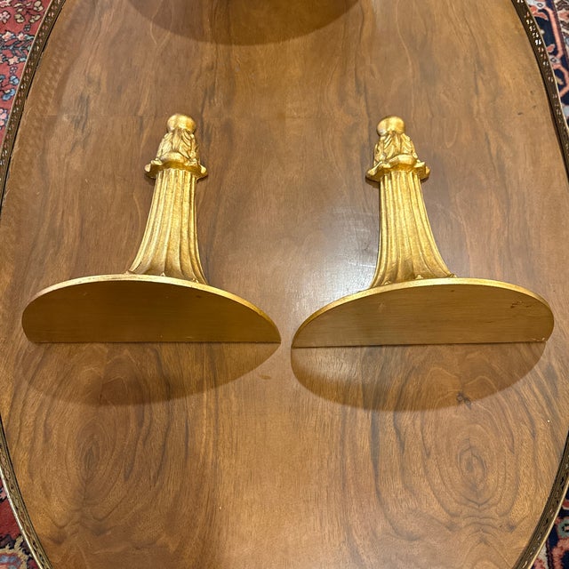 Gold Vintage Italian Giltwood Neoclassical Wall Bracket Shelves – Pair For Sale - Image 8 of 8
