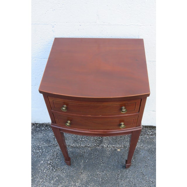 Tall Bow Front Mahogany Nightstand Side End Table 6163 For Sale In Miami - Image 6 of 15