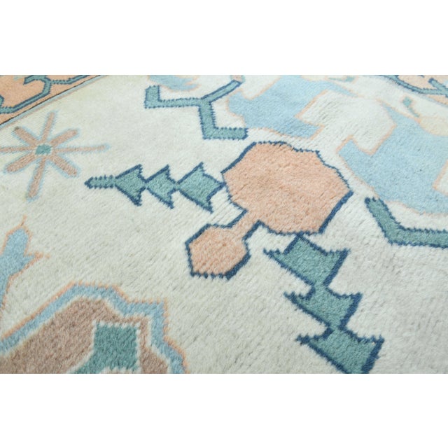 1970s Vintage Handmade Wool Cotton Turkish Cream Beige Runner Rug For Sale - Image 9 of 11