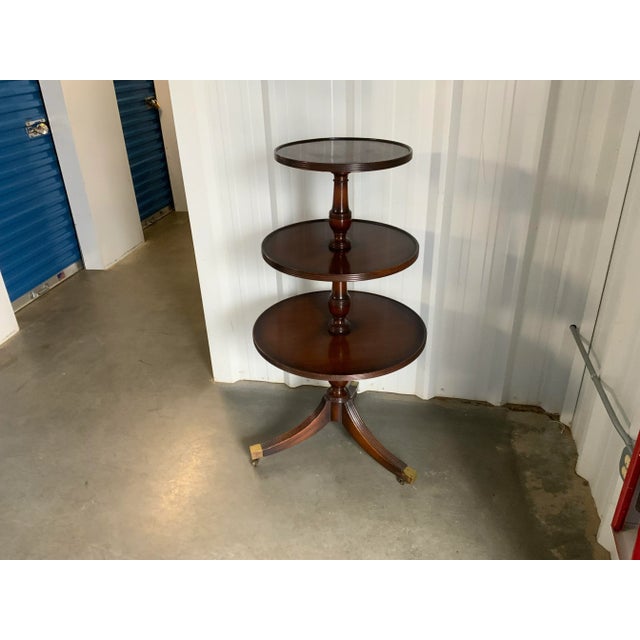 Wood 1900s Antique Three Tiered Regency Dumowalter Mahog For Sale - Image 7 of 13