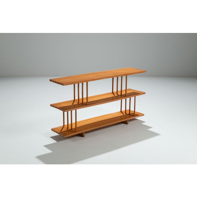 Mid-Century Modern Three Tier Wooden Shelving Unit, 1970s For Sale - Image 13 of 13