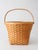 Brown Vintage Splint Weave Basket With Bail Handle For Sale - Image 8 of 16