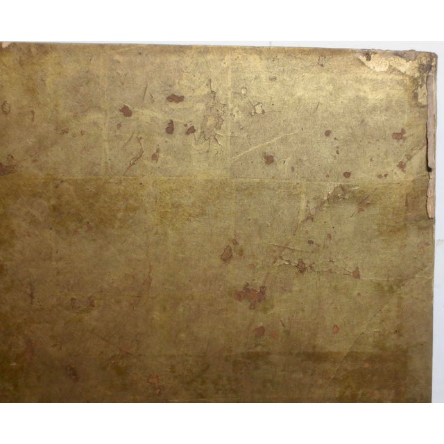 Gold Antique Edo Japanese Chrysanthemum Panel Circa 1700 For Sale - Image 8 of 10