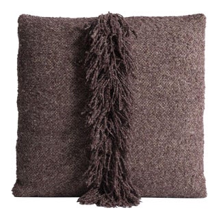 Lancaster Signature Fringe Pillow in Berber Aubergine For Sale