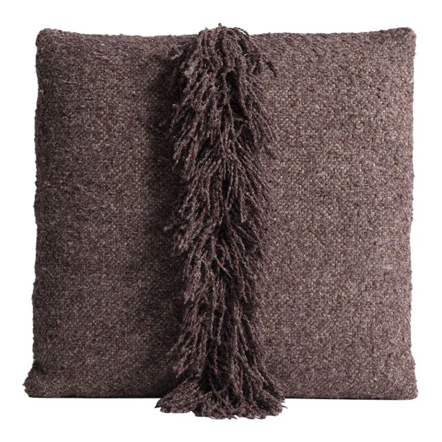 Lancaster Signature Fringe Pillow in Berber Aubergine For Sale