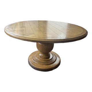 Custom 54" Round Wood Pedestal Dining Table - Farmhouse / Traditional Style For Sale