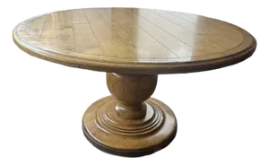 Custom 54" Round Wood Pedestal Dining Table - Farmhouse / Traditional Style
