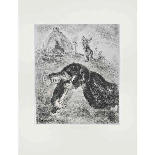 Marc Chagall, By Beating the Philistines, Saul Killed\., Etching, 1956 For Sale