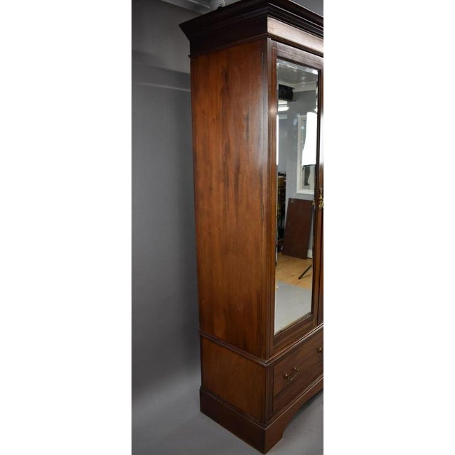 Edwardian Mahogany Triple Wardrobe, 1910 For Sale - Image 4 of 8