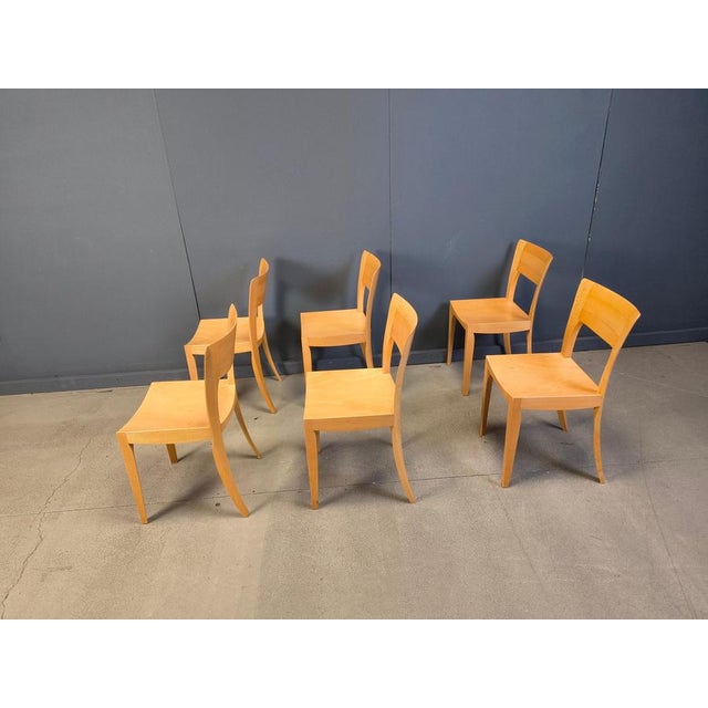 Brown Vintage Oak Dining Chairs, Belgium, 1980s, Set of 6 For Sale - Image 8 of 16
