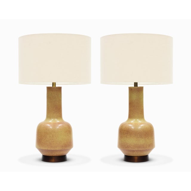 Here is a fantastic pair of large stoneware table lamps by David Cressey, California's favorite mid century ceramic...