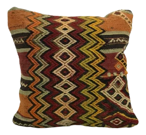 Turkish Zig Zag Design Handwoven Kilim Pillow