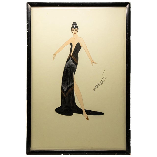 Mid 20th Century Erte' Black Gown For Sale - Image 10 of 10