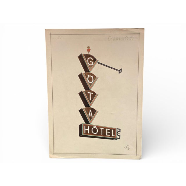Swedish Art Deco Advertising Sign Gouaches, 1930s, Set of 6 For Sale - Image 4 of 17