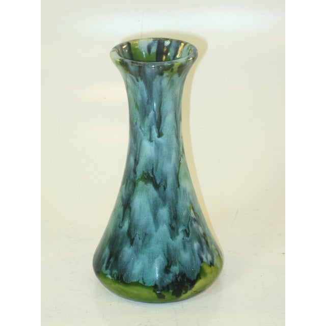 Mid 20th Century Mid 20th Century Vase Drip Glaze Pottery Blue & Green Retro Mid Century Modern For Sale - Image 5 of 13