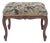Antique French Walnut Ottoman Footstool W/ Floral Carving & Cabriole Legs 1910s For Sale