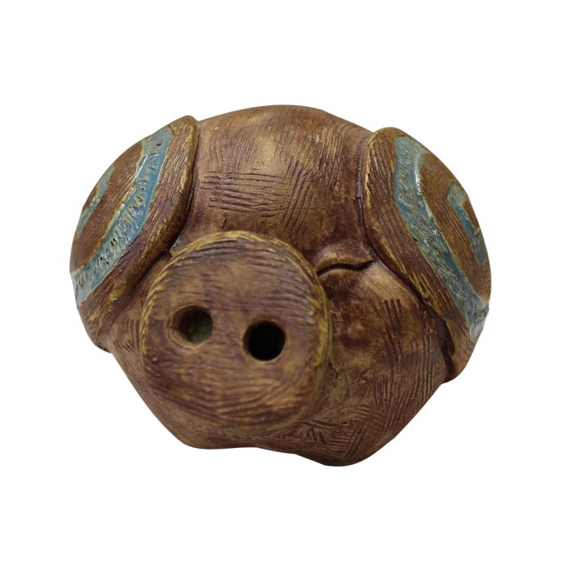 Modern Oriental Ceramic Pig Figure For Sale