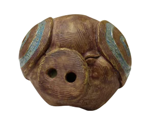 Modern Oriental Ceramic Pig Figure