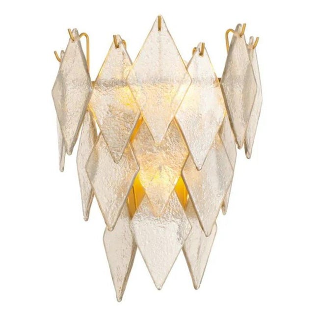 Antique Brass Handmade Glass Wall Lamps, Set of 2 For Sale - Image 4 of 9
