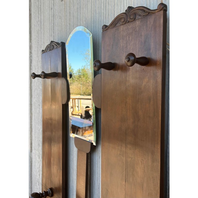 Mid 20th Century Art Decò Coat Rack Floor Stand with Umbrella Holder and Mirror For Sale - Image 4 of 18