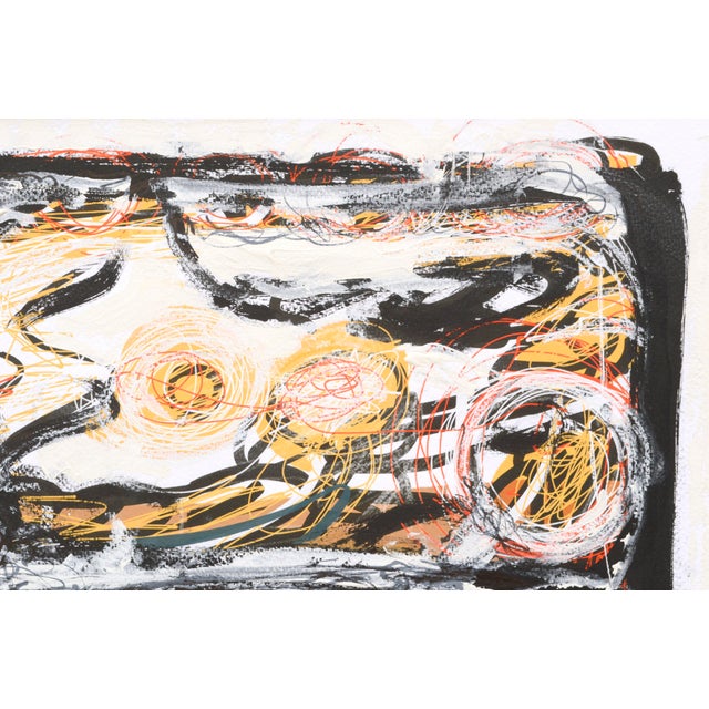 Abstract Neo-Expressionist Linear Geometric Abstract #2 - In the Style of Basquiat by Peter Costello For Sale - Image 3 of 5