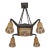 French Art Deco Chandelier by Vasseur & Ejg 1920s - Amber Glass & Wrought Iron For Sale