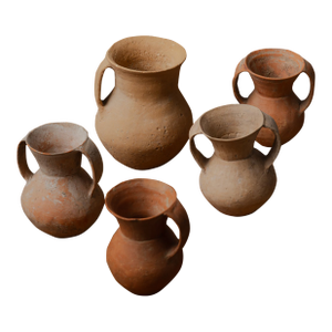 Set of 5 Chinese Neolithic Style Terracotta Jars