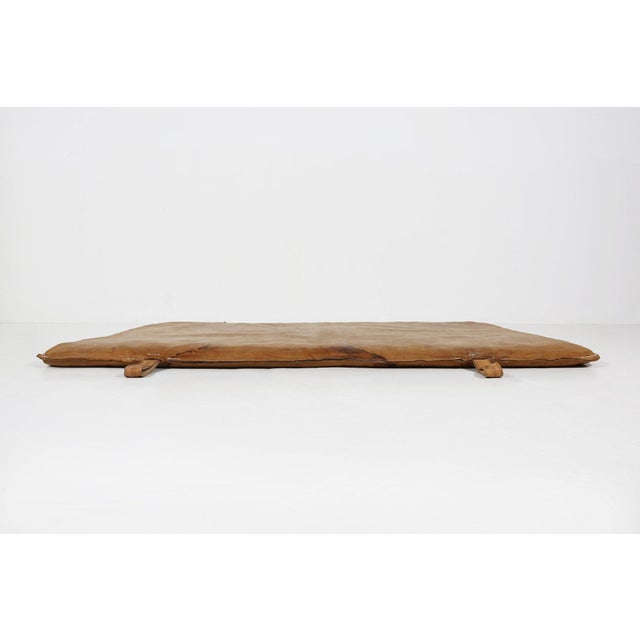 Industrial Vintage Industrial Gym Mat in Thick Cow Leather, Belgium, 1930s For Sale - Image 3 of 10