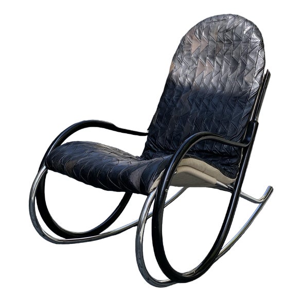 Mid-Century Nonna Patchwork Rocking Chair by Paul Tuttle for Strässle, 1980s For Sale