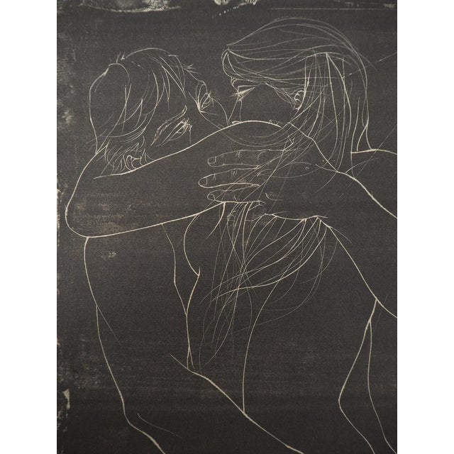 Pierre-Yves Tremois, Embracing Couple, Original Signed Lithograph For Sale - Image 5 of 7