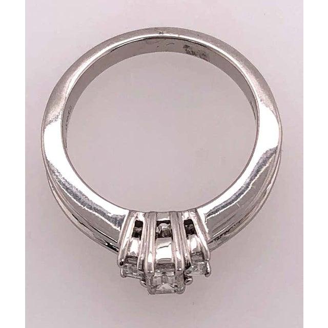 Metal 14 Karat White Gold Engagement Ring 0.75 Total Diamond Weight For Sale - Image 7 of 9
