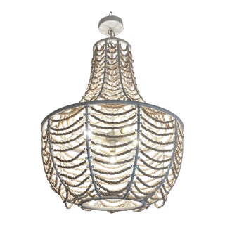 Palecek Cabrillo Shell Bead Empire Chandelier For Sale