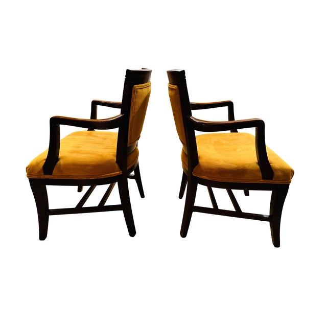 Mid 20th Century Mid-Century Modern Mahogany Upholstered Arm Chairs, a Pair For Sale In Portland, OR - Image 6 of 12