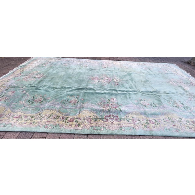 Mid 20th Century Vintage/Antique Art Deco Chinese Oriental Carpet Over Size 11'8 X 19'8" For Sale - Image 9 of 12
