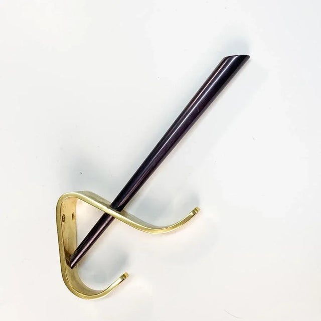 Mid-Century Italian Modern Brass & Lacquered Aluminum Coat Hooks, 1970s, Set of 4 For Sale - Image 12 of 18