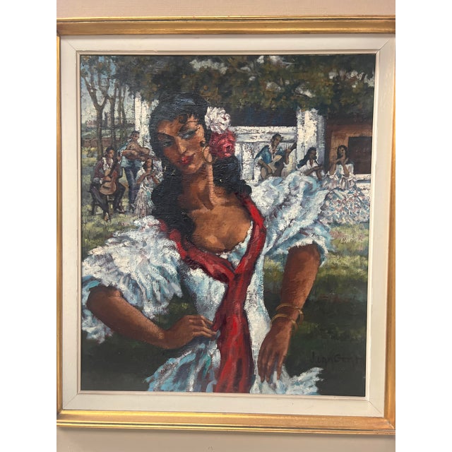 Flamenco Dancer, Oil on Canvas, 20th Century, Framed For Sale - Image 12 of 13