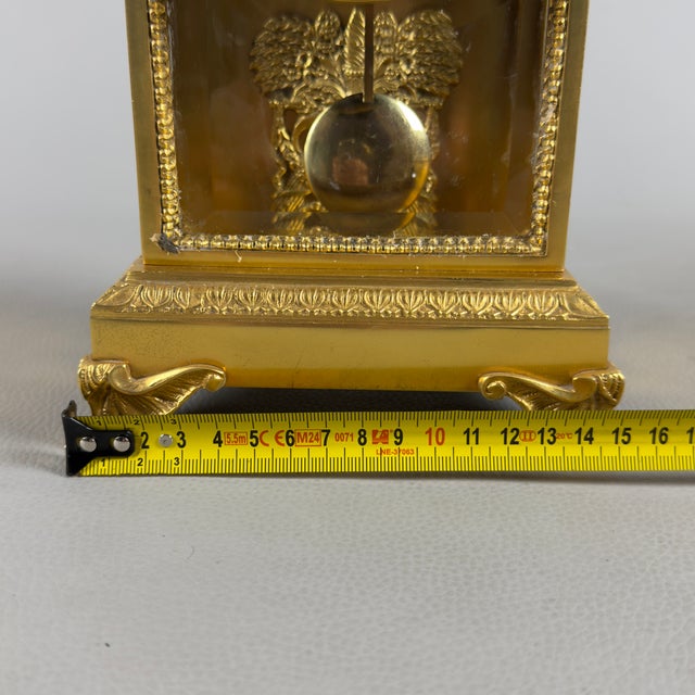 Hermle Mechanical Table Clock in Gilded Brass and Glass from Kienzle, 1977 For Sale - Image 11 of 14