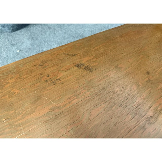Antique Oak Turned-Post Quilting Frame Bench For Sale - Image 11 of 12