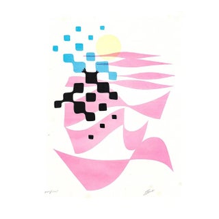 Mid Century Modern Serigraph by Stone For Sale