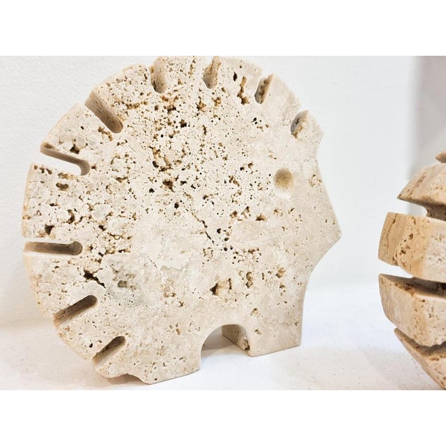 Brutalist Italian Brutalist Travertine Hedgehog Sculptures attributed to Fratelli Mannelli, Italy, 1970s, Set of 2 For Sale - Image 3 of 7