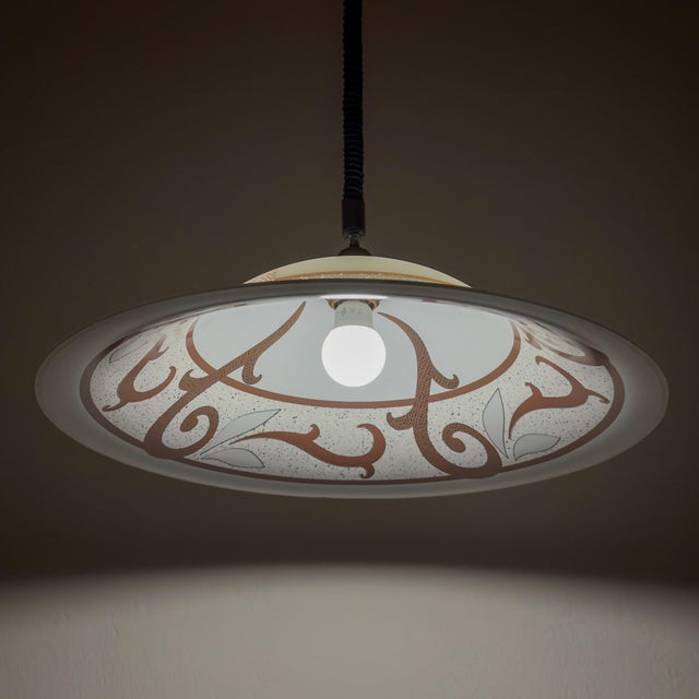 1970s Vintage Glass Pendant Lamp, Italy, 1970s For Sale - Image 5 of 18