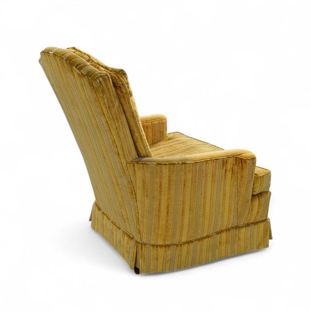 Mid-Century Modern Vintage Striped Yellow Lounge Chair, Key City, Mid-Century Modern For Sale - Image 3 of 18