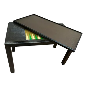 1990s Faux Snakeskin Game Table with Removable Top