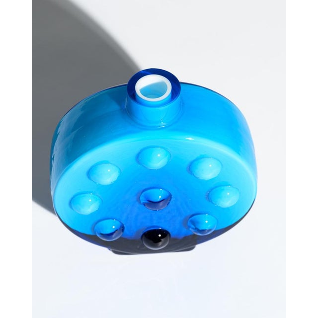 Pop Art Duo Blue Cased Glass Bubble Vases from Friedrich Kristall, Germany, 1970s, Set of 2 For Sale - Image 10 of 18