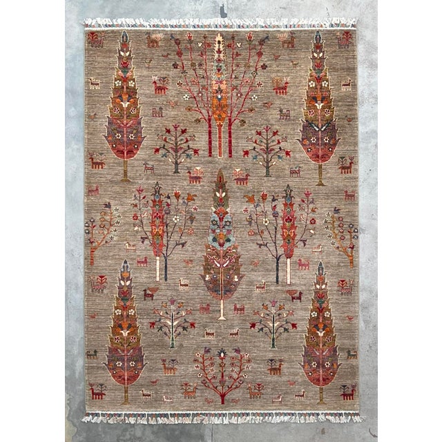 Vintage Persian Gabbeh Wool Tree of Life Rug – 173x243 Cm For Sale - Image 12 of 18