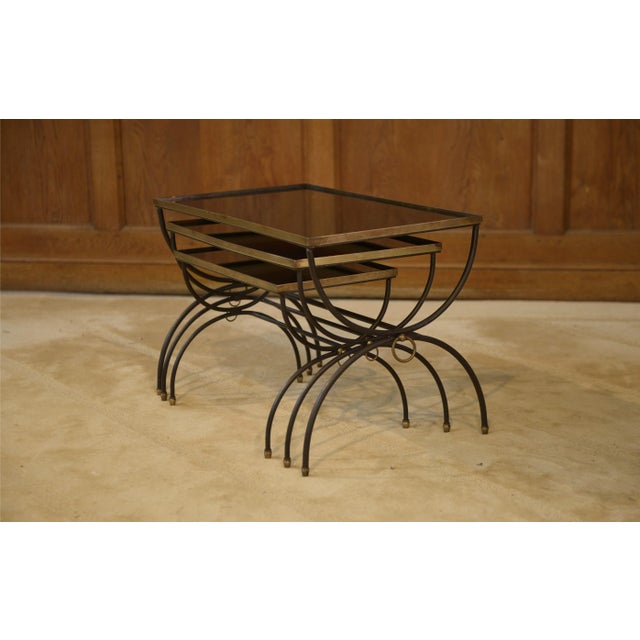 Vintage Nesting Tables by Jean Royère, 1940s, Set of 3 For Sale - Image 10 of 12