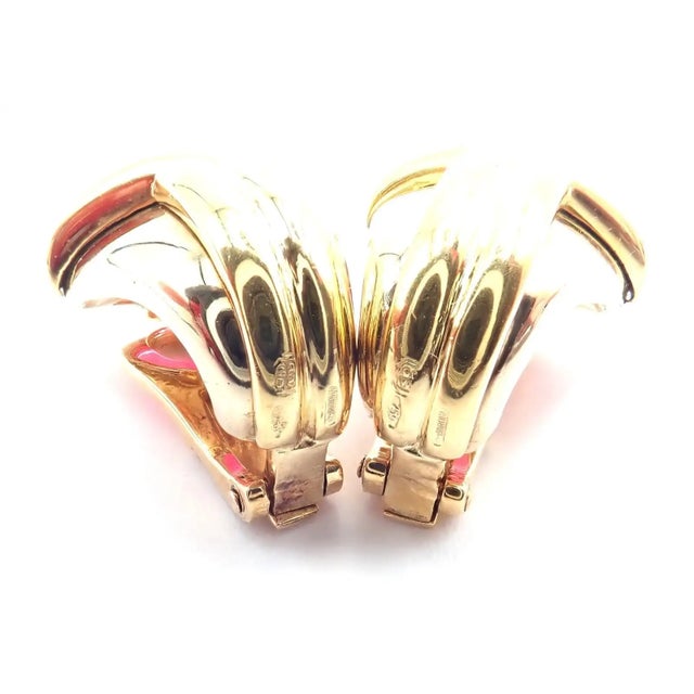 Vintage Bulgari Bvlgari Pink Tourmaline Yellow & White Gold Earrings, Pair For Sale - Image 12 of 12