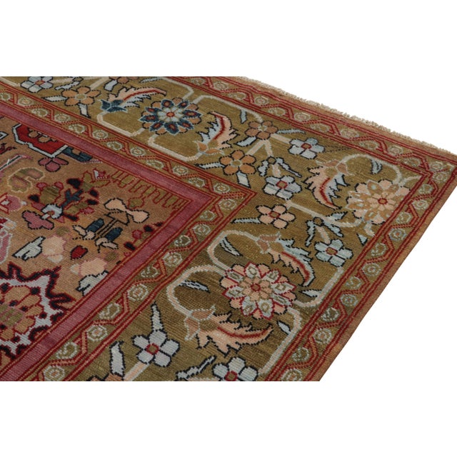 2010s Rug & Kilim’s Classic Oushak Style Rug in Pink, Blue and Brown Floral Patterns For Sale - Image 5 of 6